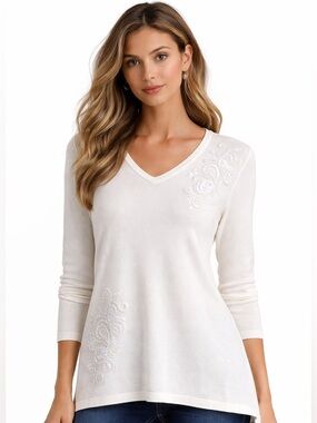 Classic Knit M NWT Stretch Top Feminine Business Casual Blouse Spring Minimalist